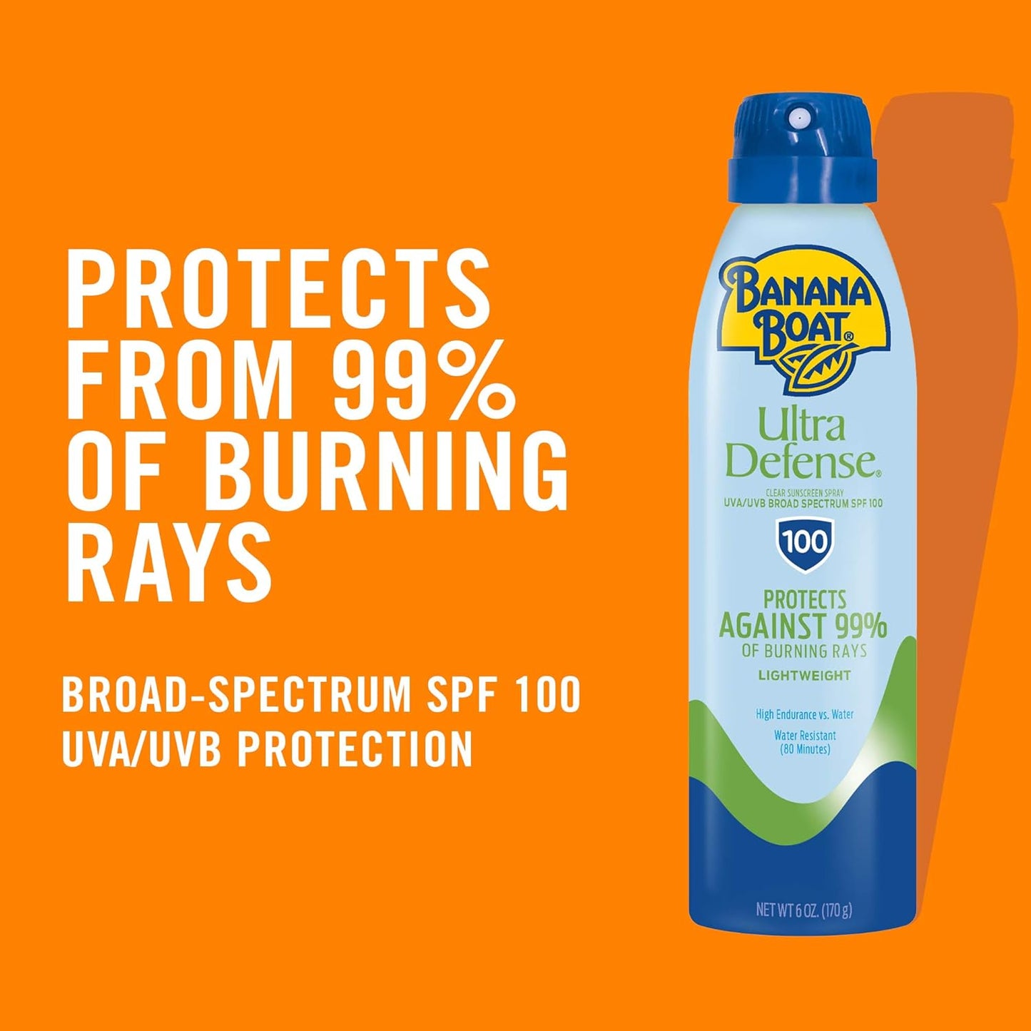Banana Boat Ultra Defense Clear Sunscreen Spray SPF 100, 6oz