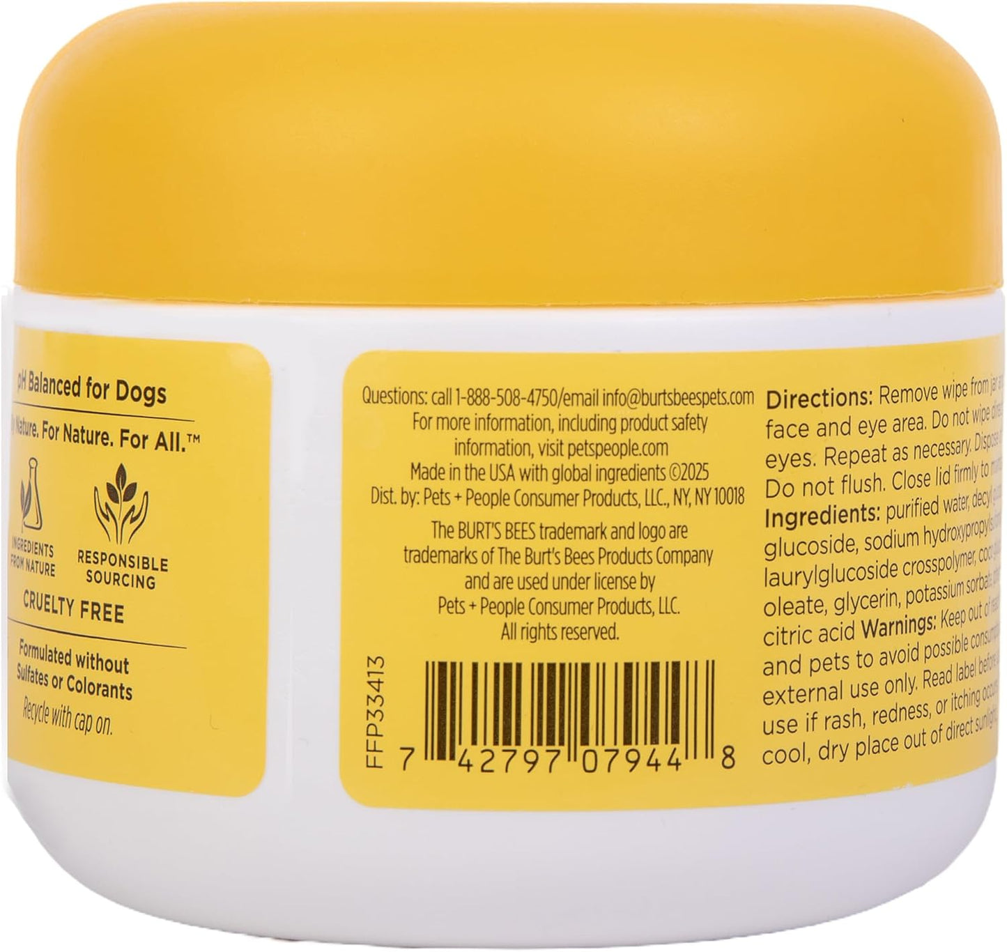 Burt’s Bees for Pets Eye and Ear Cleansing Wipes for Dogs - 100 Count