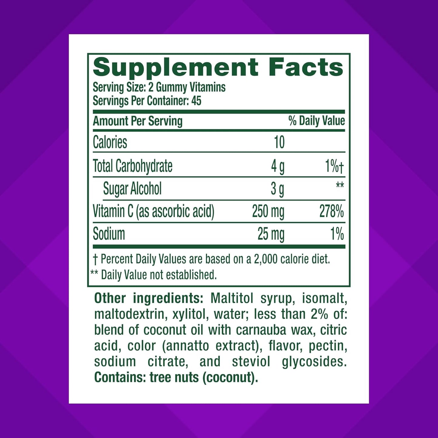 VITAFUSION Sugar Free Power C Vitamin C Gummies,Orange Flavor, 90 Count