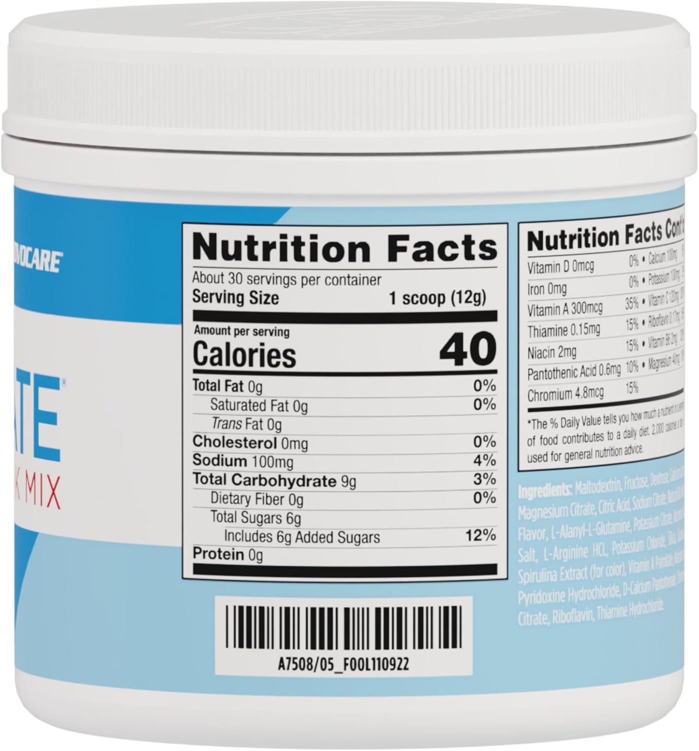 AdvoCare Rehydrate Electrolyte Drink Mix -- Berry Lemon Ice, 12.7 oz