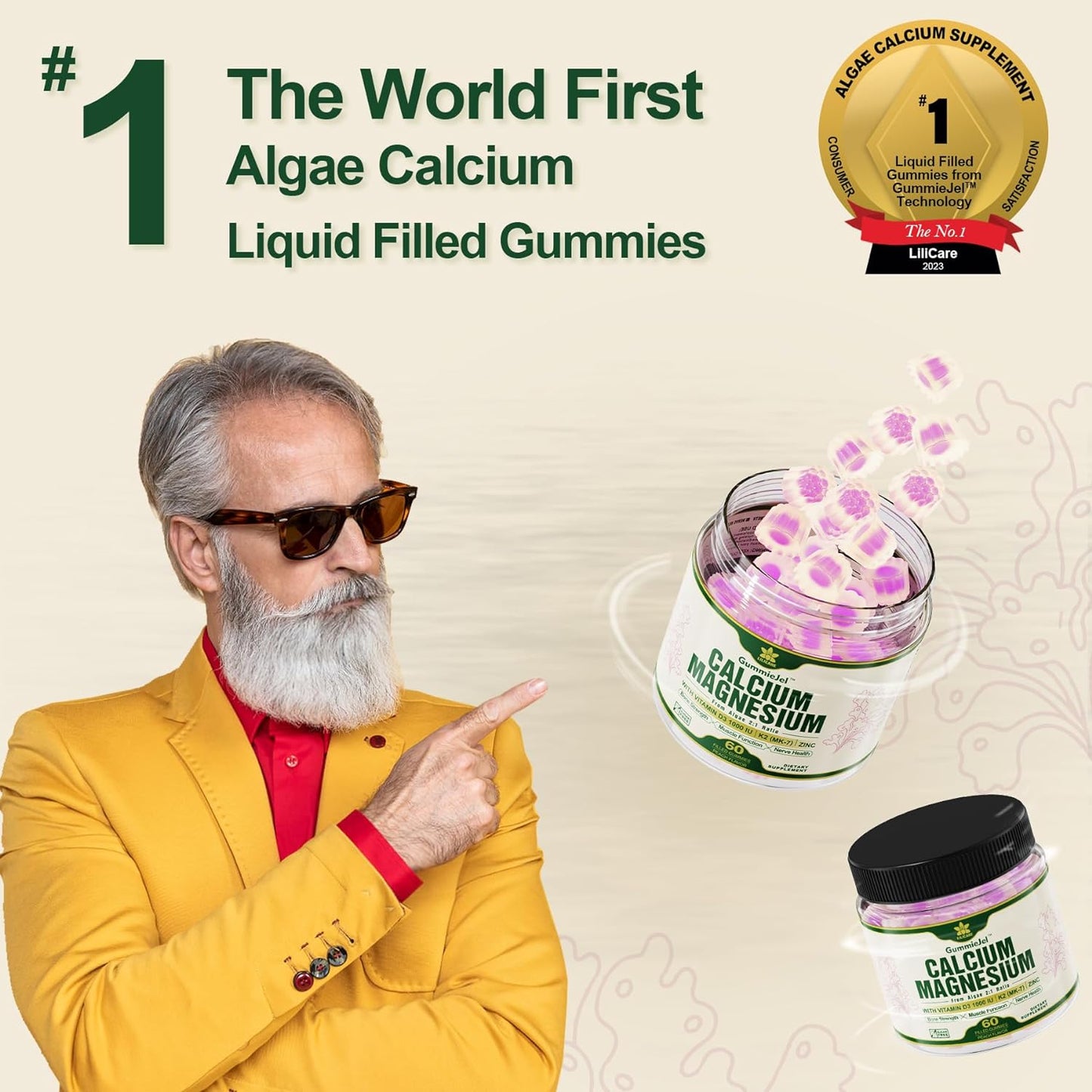 Plant Based Calcium Supplement 600mg, Whole Foods Algae Calcium Magnesium 60 Cts