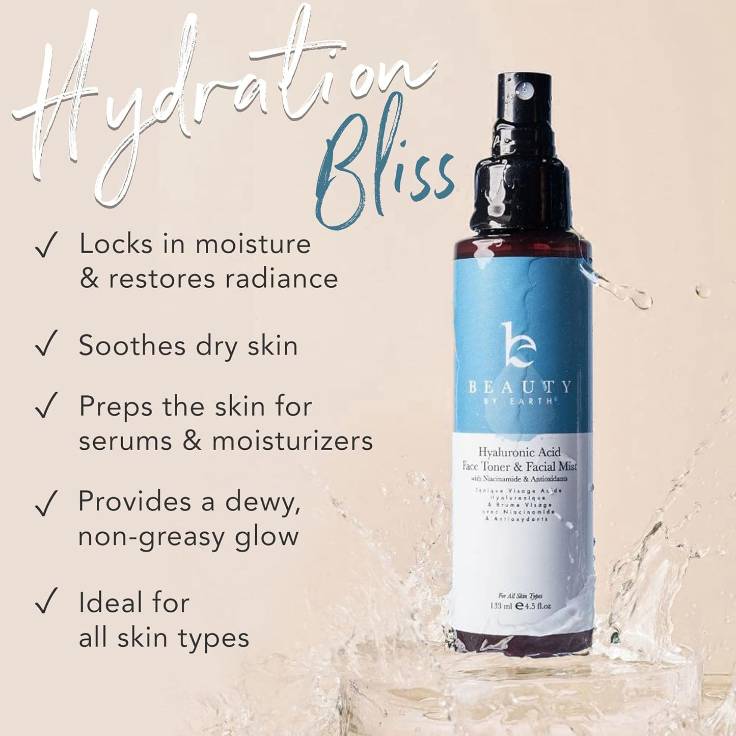 Hyaluronic Acid Toner for Face -4.5 fl oz