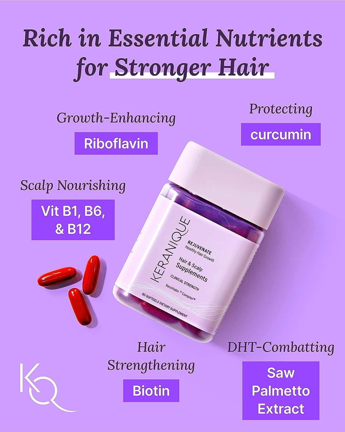 Keranique Hair & Scalp Supplements - Promote Strength and Growth