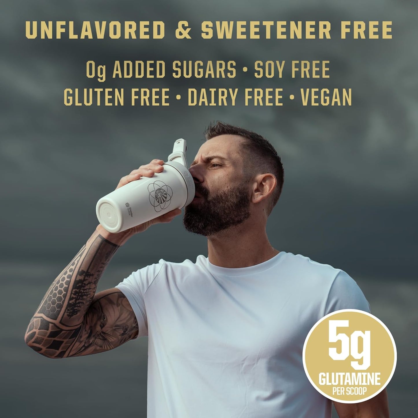 Sunwarrior L-Glutamine Powder Glutamine Supplement Unflavored - 1.1 lb