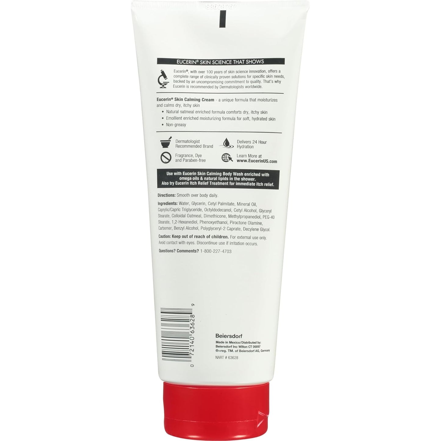 Eucerin Skin Calming Cream - Full Body Lotion for Dry, Itchy Skin, 14 oz. Tube