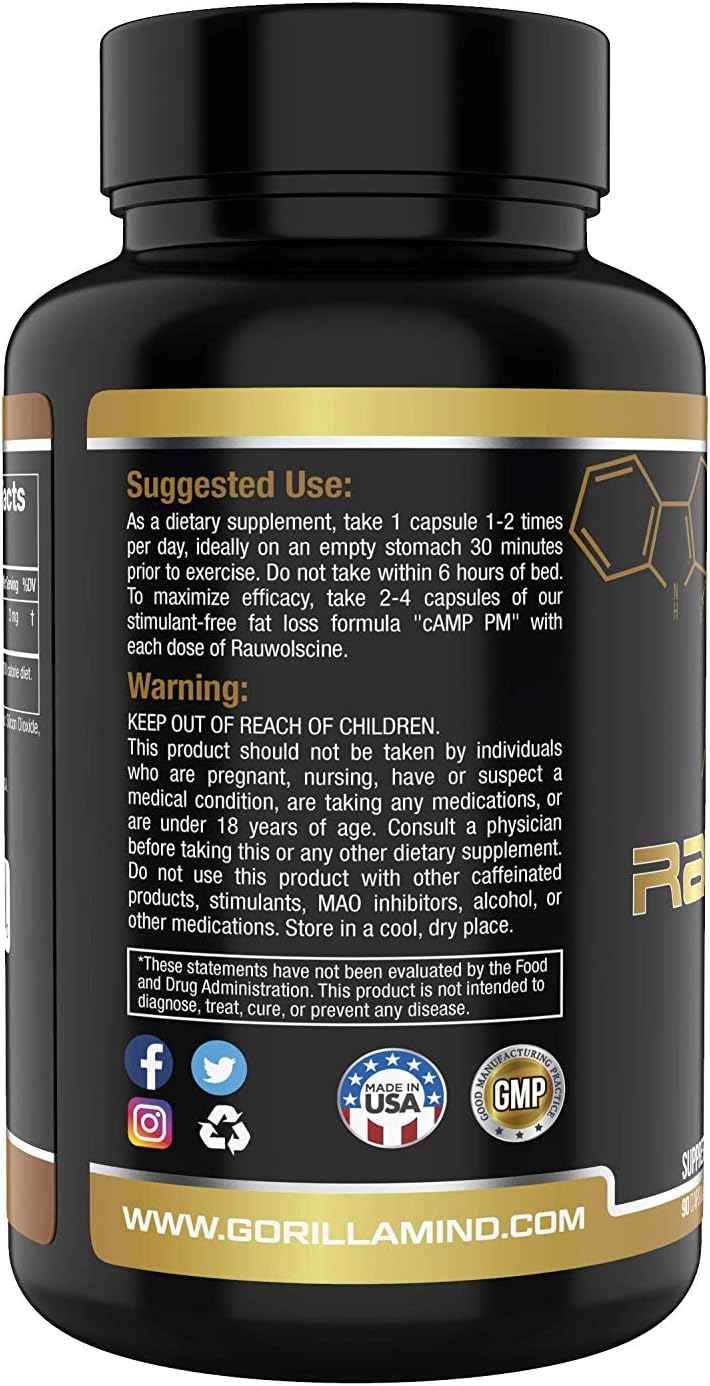 Gorilla RAUWOLSCINE α-Yohimbine 90 Capsules