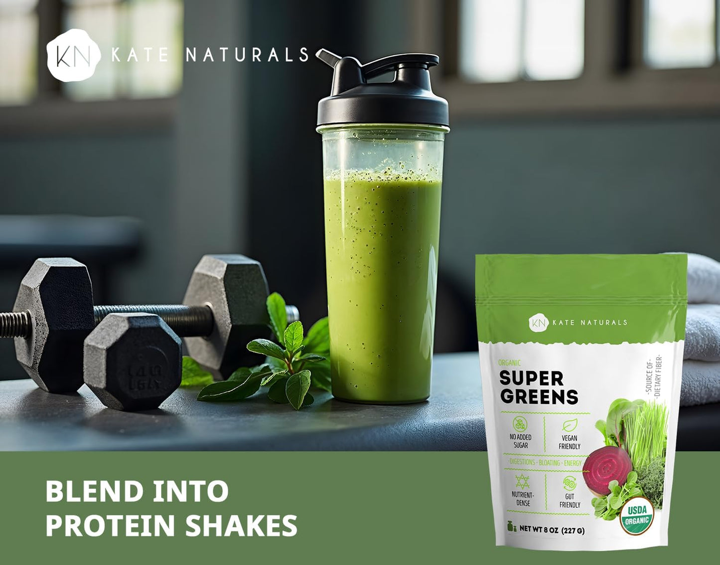 Kate Naturals Organic Super Greens Powder - 8oz