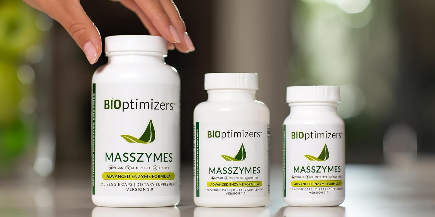 BiOptimizers - MassZymes 3.0 with AstraZyme - Digestive Enzyme Supplement 30 Capsules