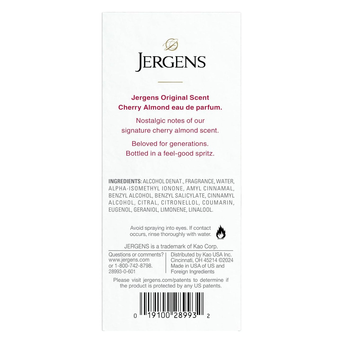Jergens Cherry Almond Perfume for Women, 1.7 Oz