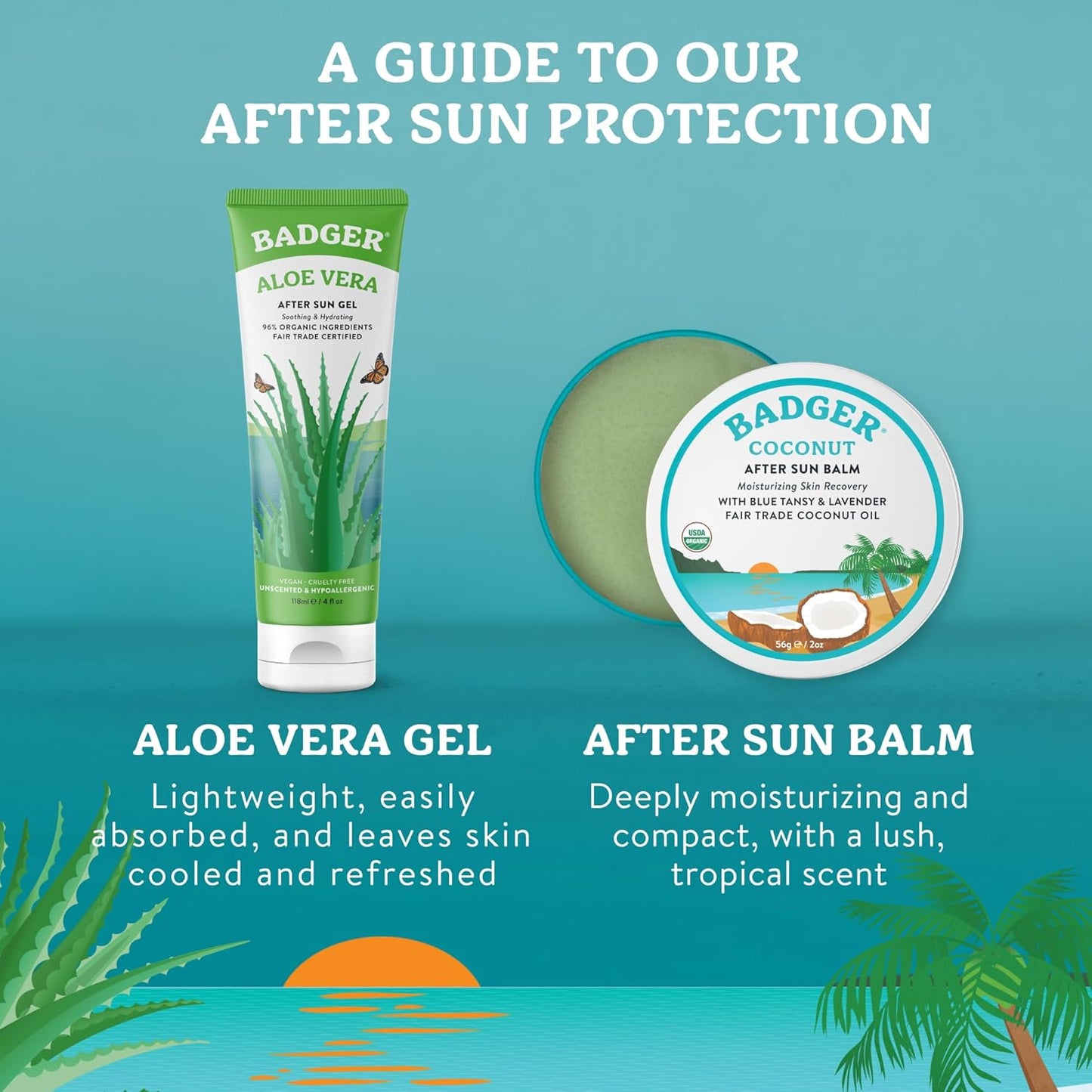 Badger Coconut AfterSun Balm, , 2 oz Tin