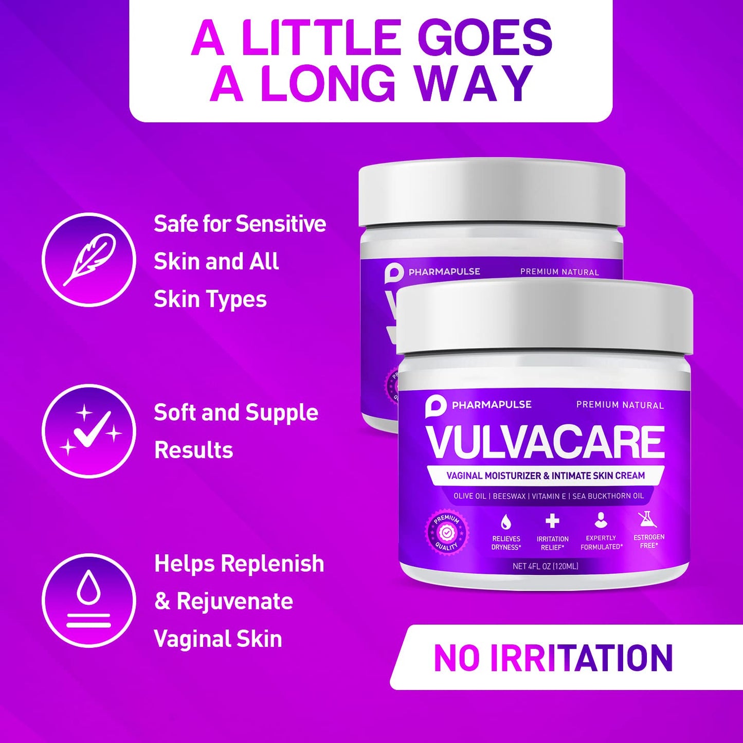 Pharmapulse Organic Vaginal Moisturizer, Vulva Balm Cream Intimate Skin Care 4oz
