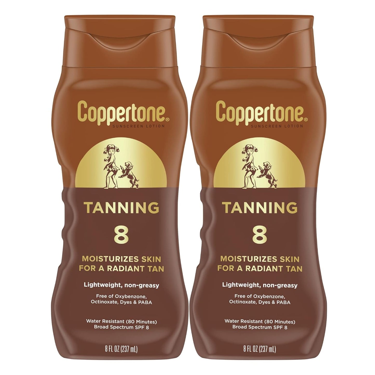 Coppertone Sunscreen Tanning Lotion SPF 8 8 Fl Oz Bottle