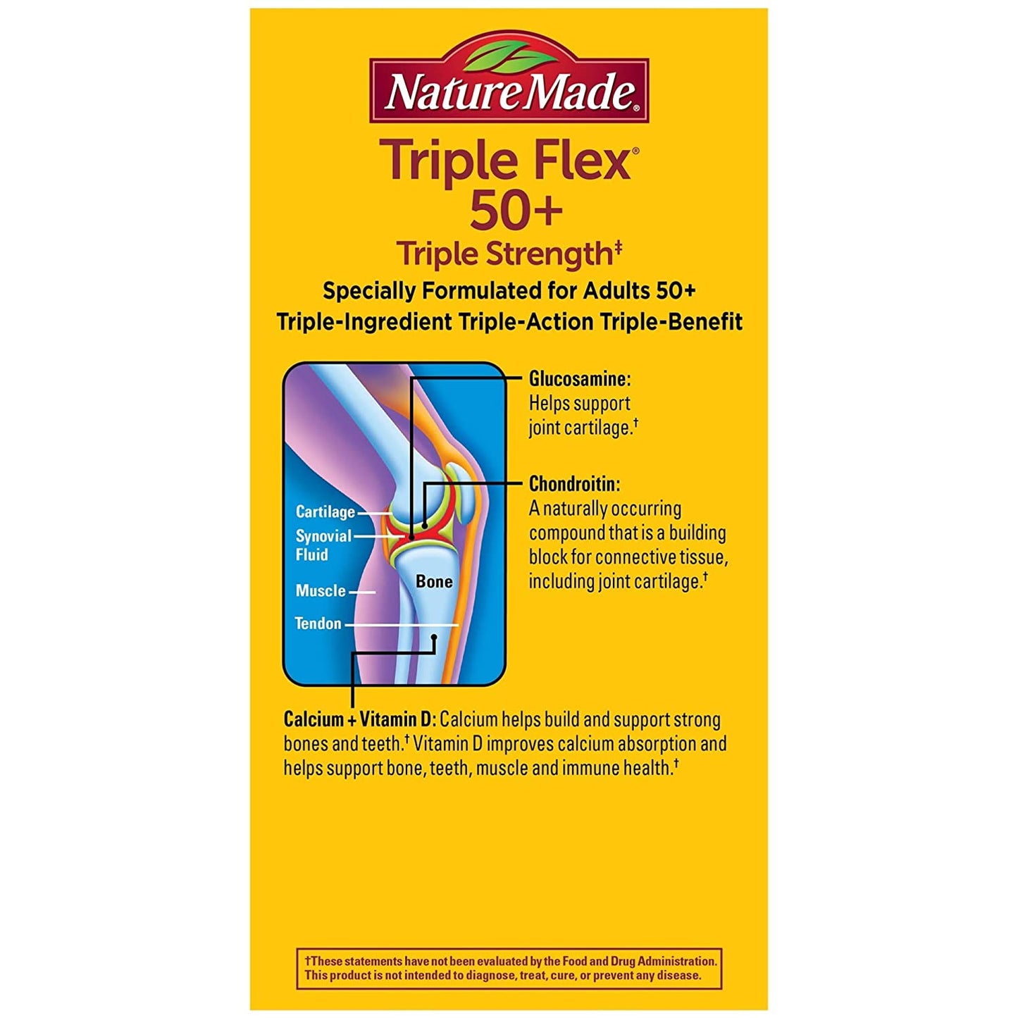 Nature Made Triple Flex 50+, Value Size 120 Caplets