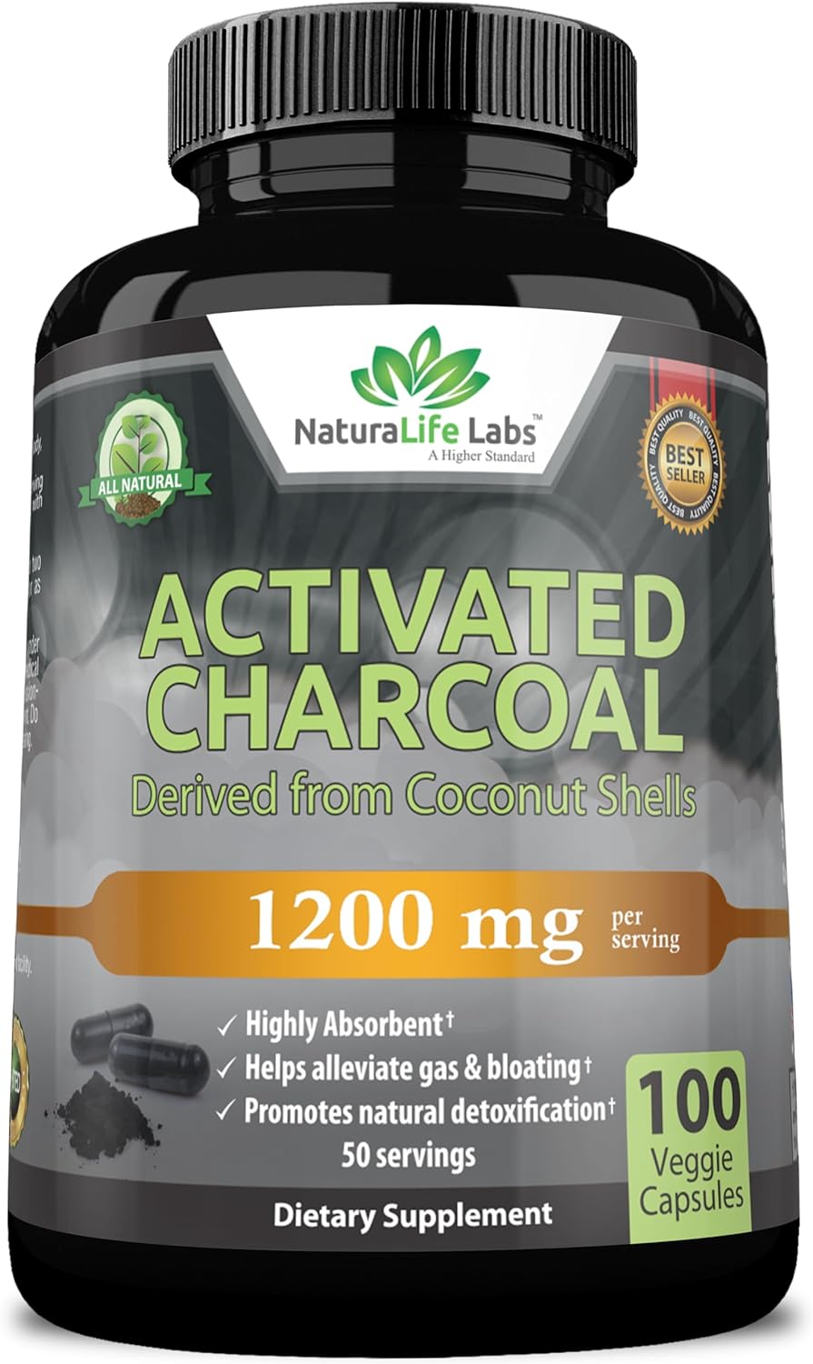 Activated Charcoal Capsules - Highly Absorbent 100 Vegan Capsules