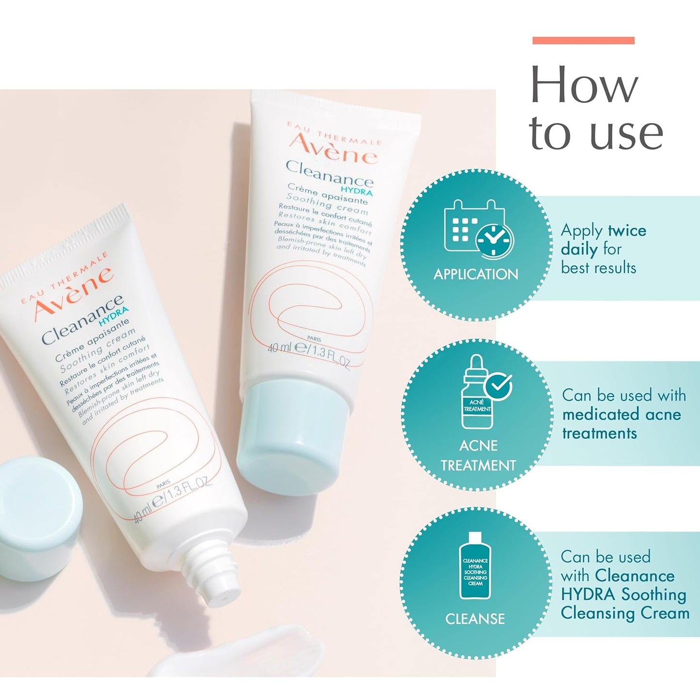 Avène Cleanance HYDRA Soothing Cream - 1.3 Oz