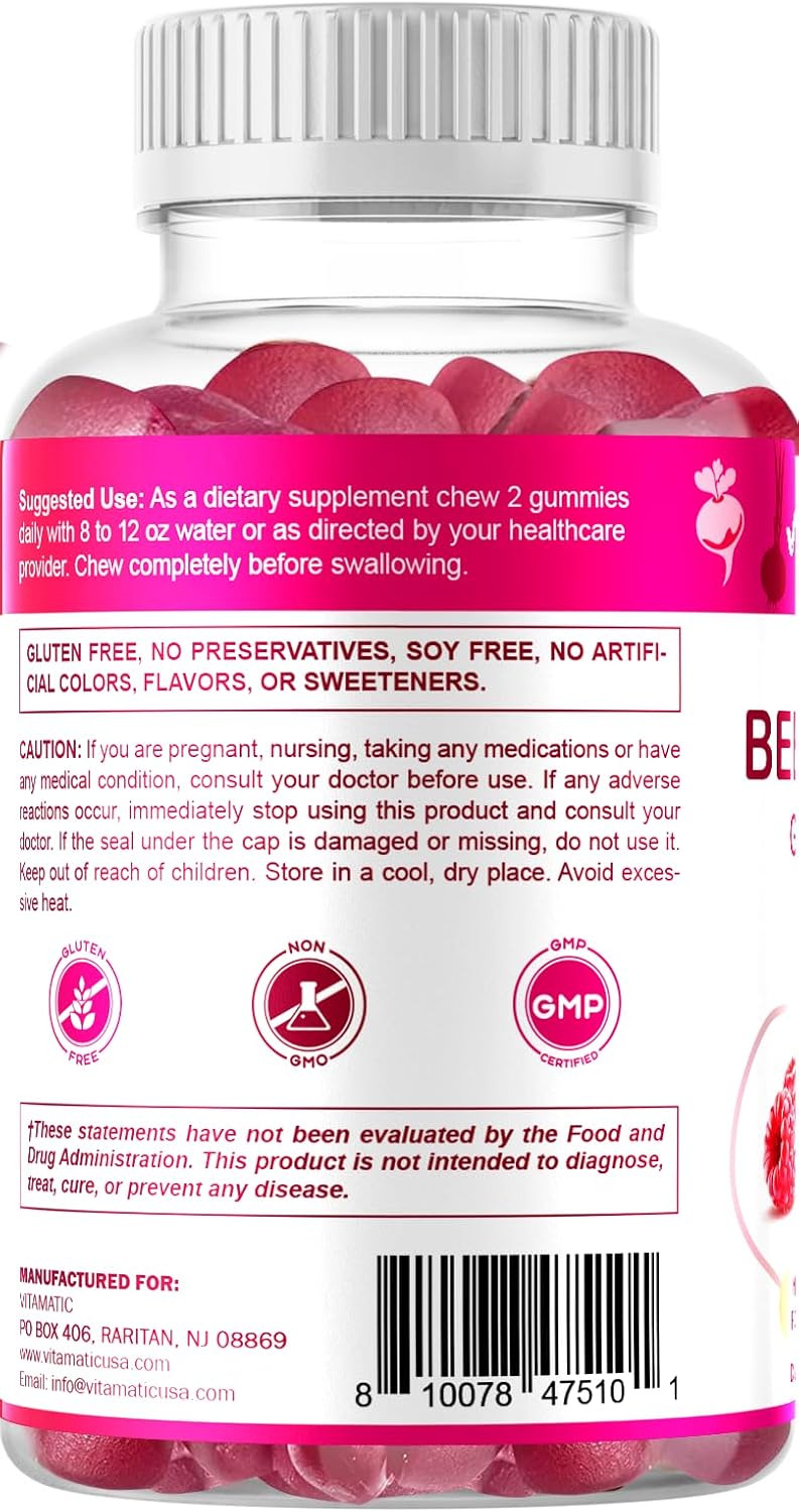 Vitamatic Beet Root Gummies 3000mg - 60 count