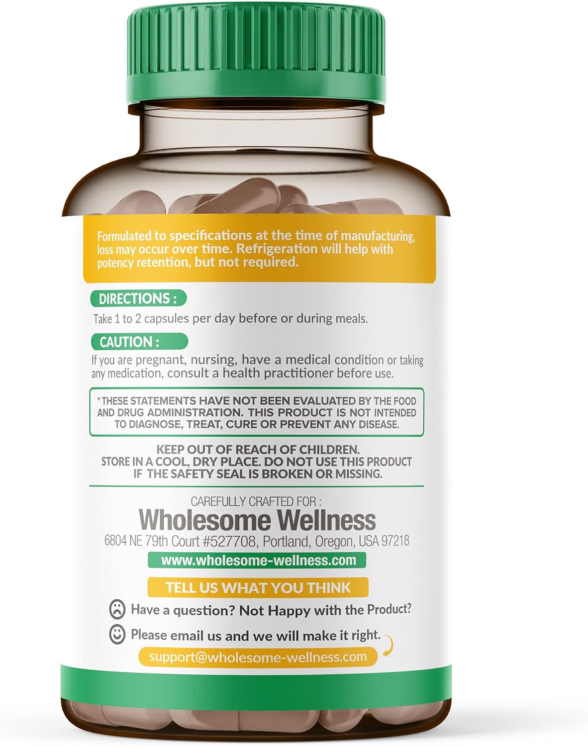 Wholesome Wellness Digestive Enzymes Prebiotics & Probiotics Supplement 180 count
