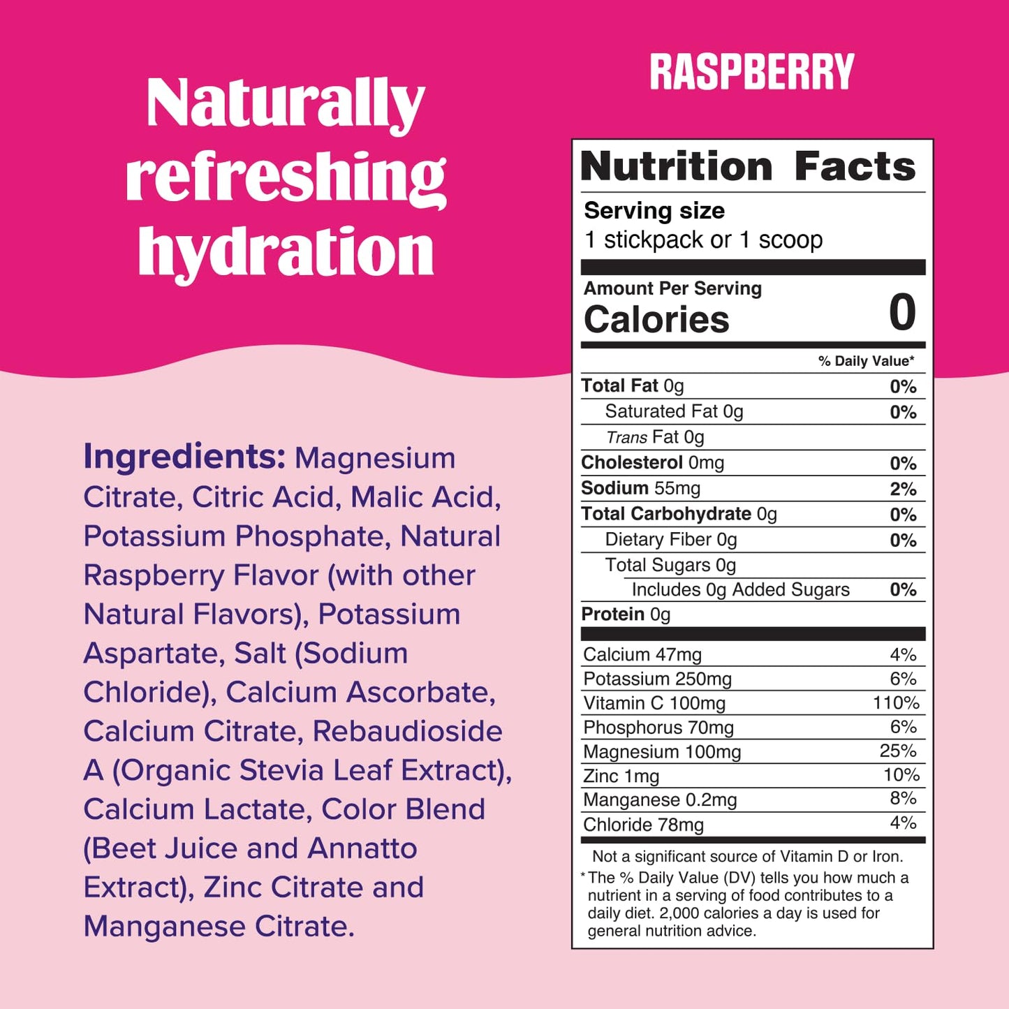 Ultima Replenisher Electrolyte Powder Drink Mix Bundle – Sugar Free – Rasberry 30 Serving Canister and 20 Stickpacks