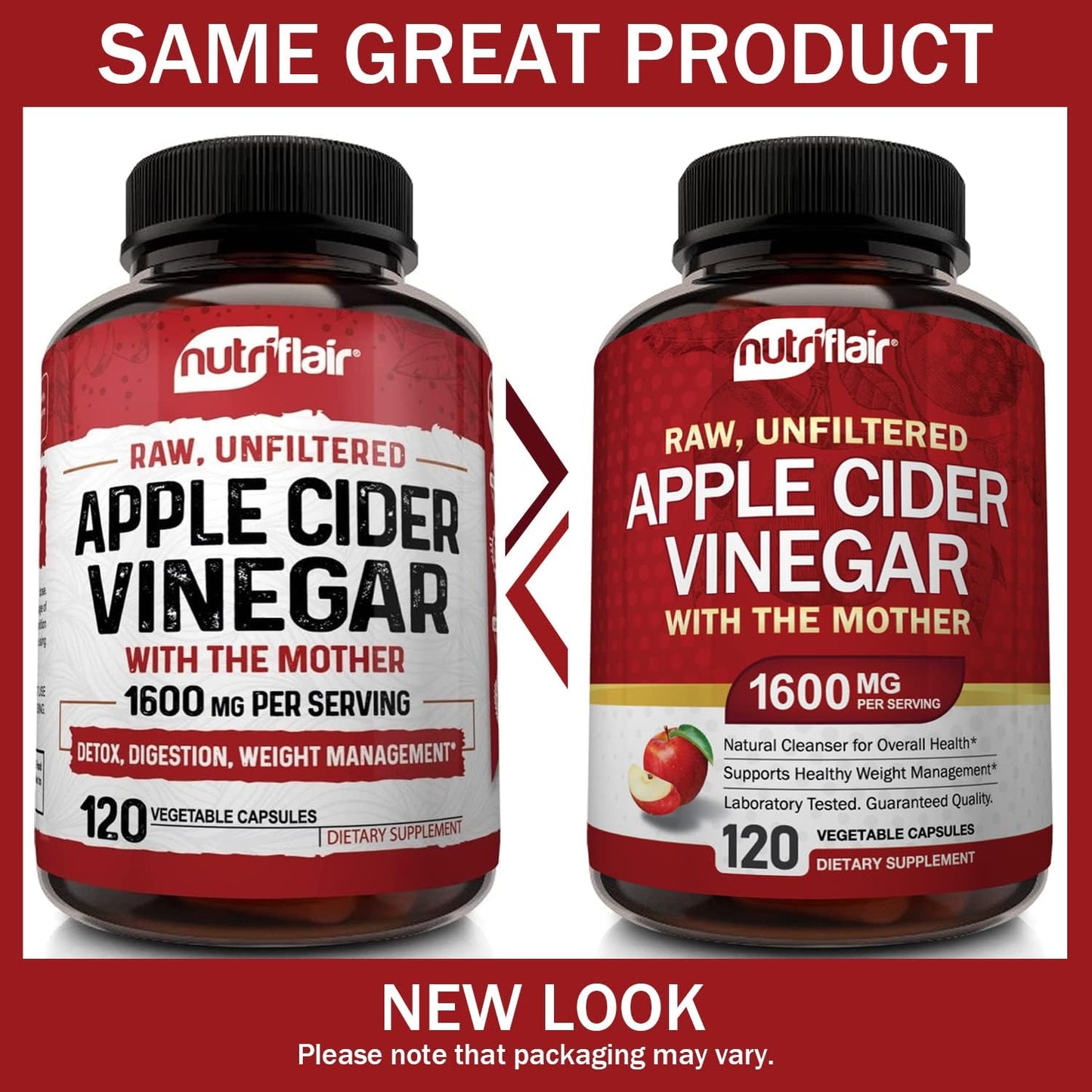 Apple Cider Vinegar Capsules with The Mother - 120 Vegan ACV Pills