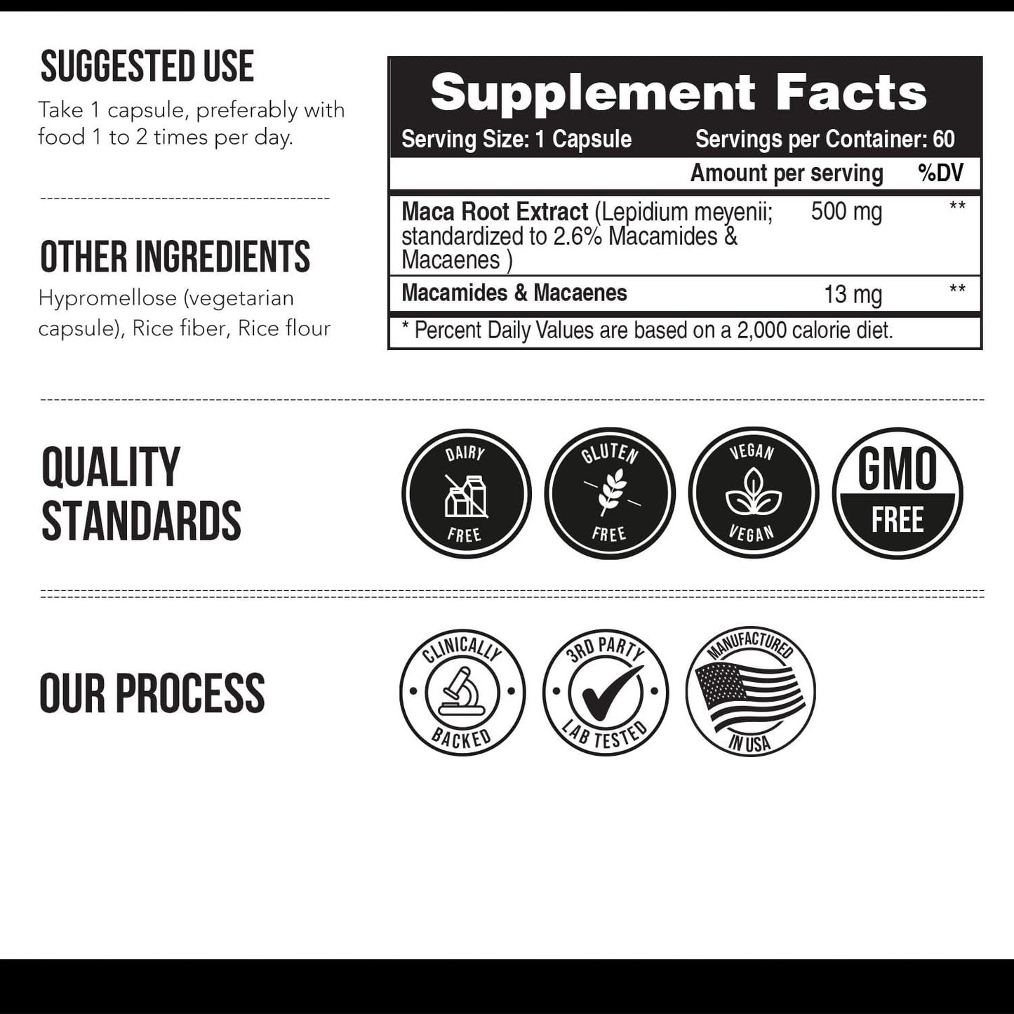 Total Maca Optimized for Active Nutrients Macamides 60 Capsules