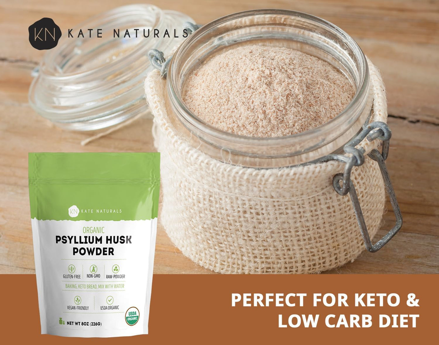 Kate Naturals Psyllium Husk Powder - 8oz