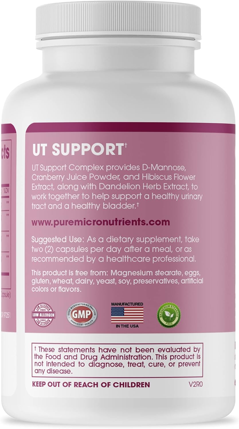 Pure D Mannose 1000mg - Fast Acting UTI Support 60 Veggie Capsules