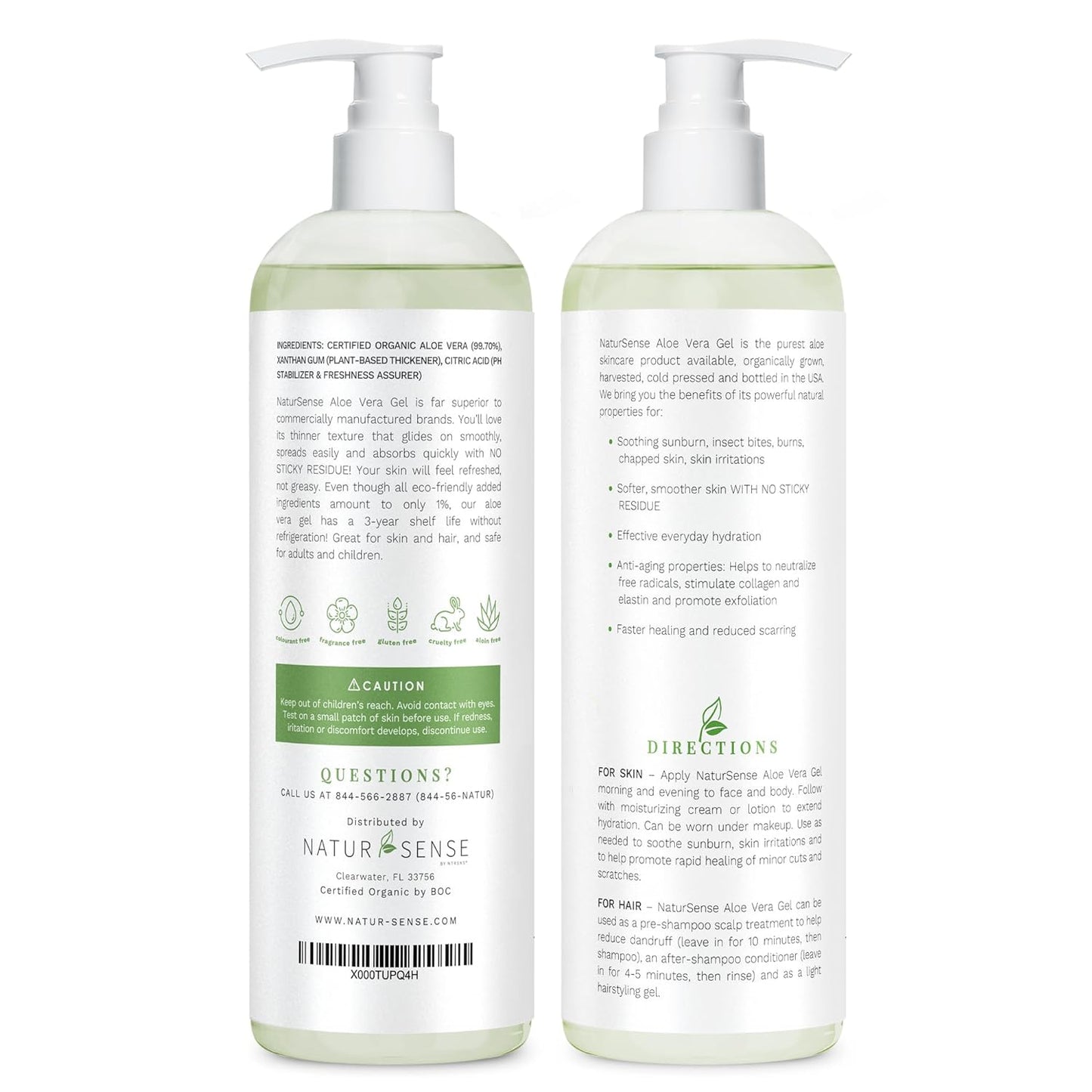 NTRSNS NaturSense Organic Aloe Vera Gel 100% โ12 oz.