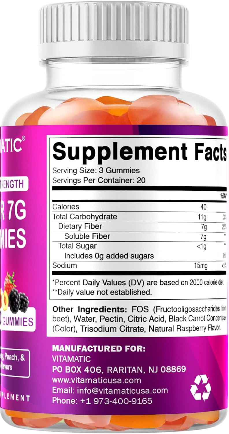 Vitamatic Prebiotic Fiber 60 Gummies for Adults