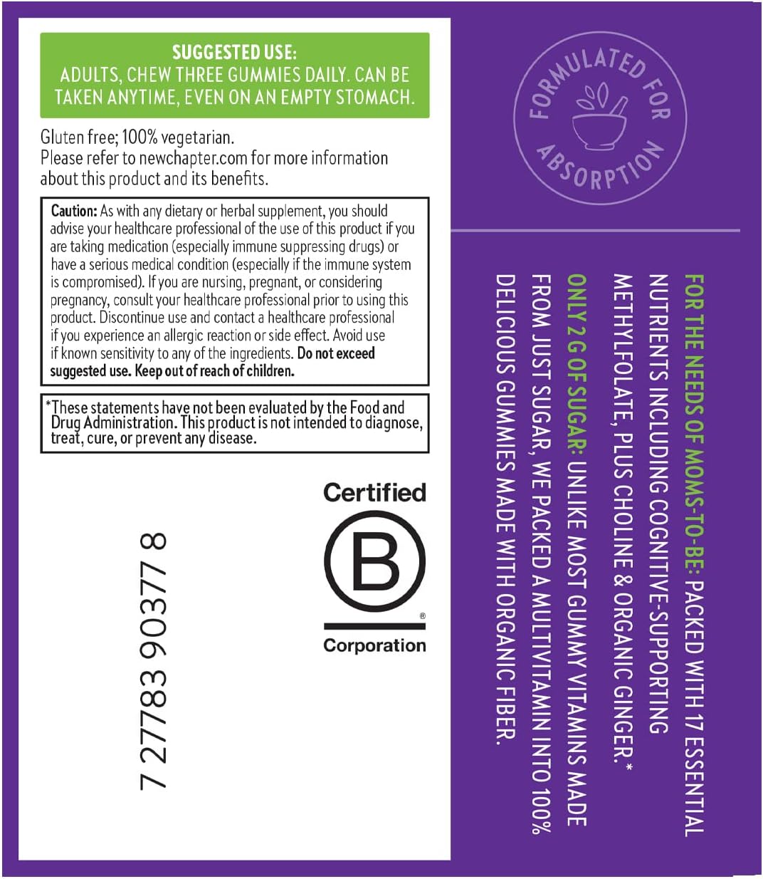 New Chapter Prenatal Multivitamin Gummies - Berry Citrus, 90ct