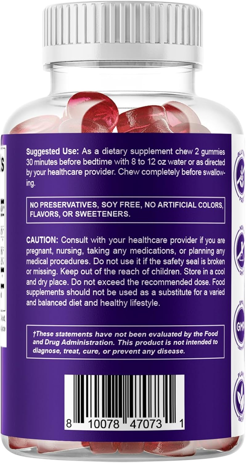 Vitamatic Melatonin Gummies for Kids & Adults - 60 Vegan Gummies