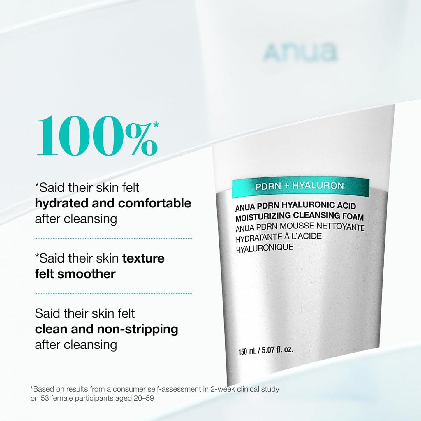 ANUA PDRN Hyaluronic Acid Moisturizing Cleansing Foam - 5.07 fl oz