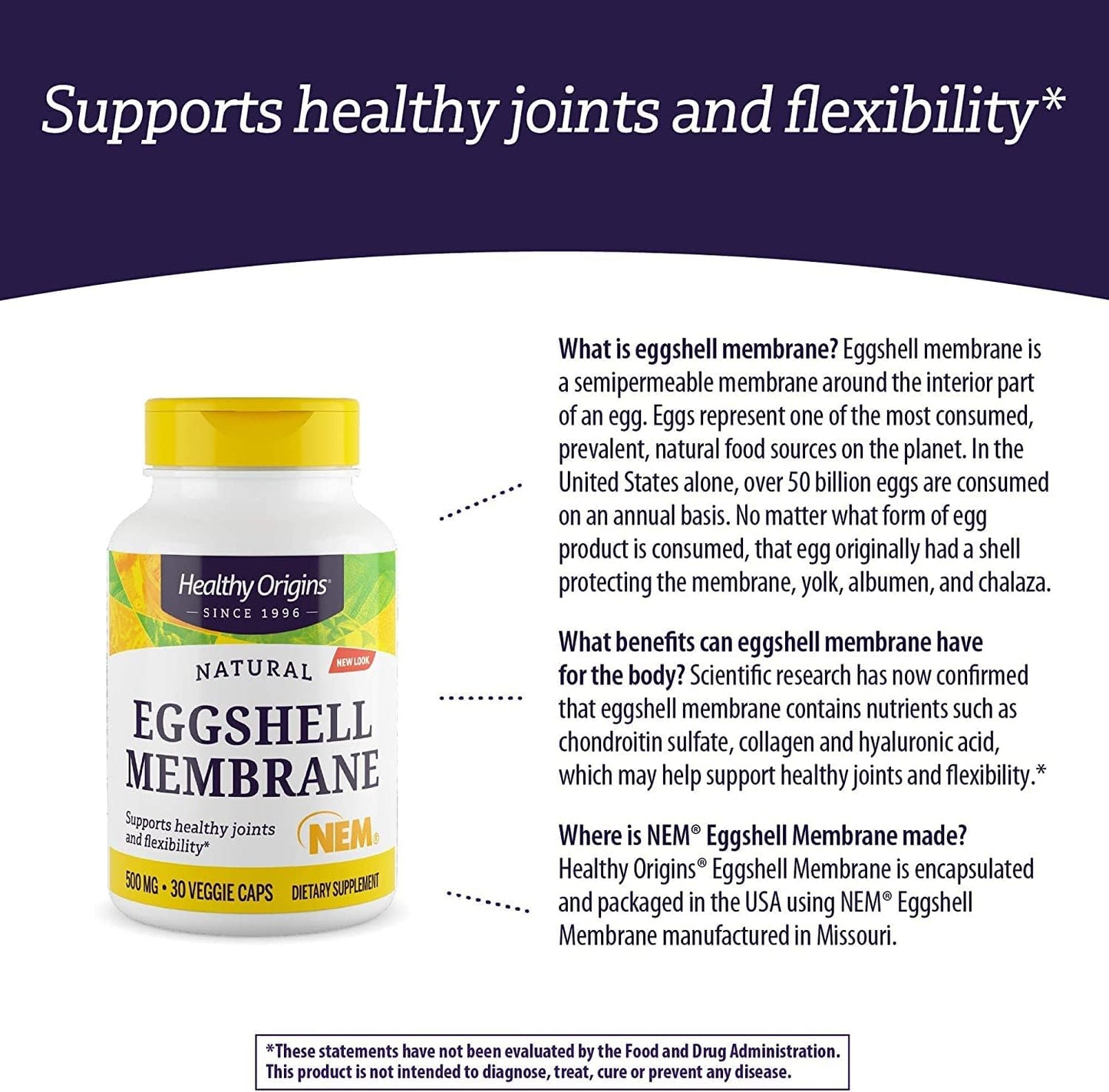 Healthy Origins Eggshell Membrane 30 Veggie Capsules