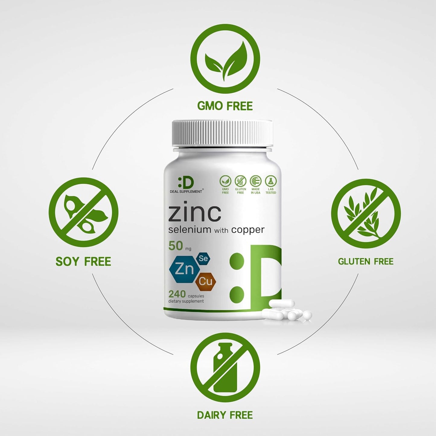 Zinc with Selenium with Copper, 240 Capsules