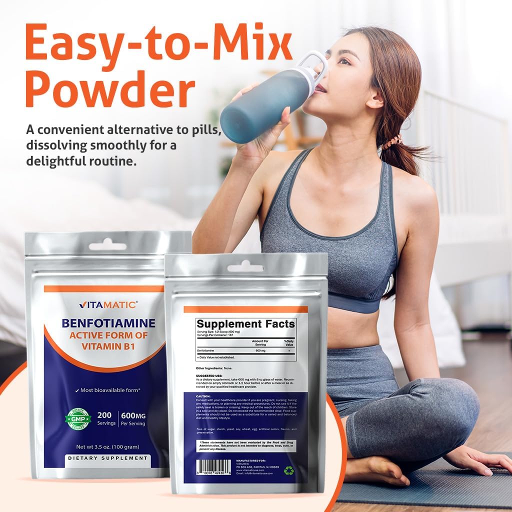 Vitamatic Benfotiamine Pure Powder 600 mg - 100 Grams