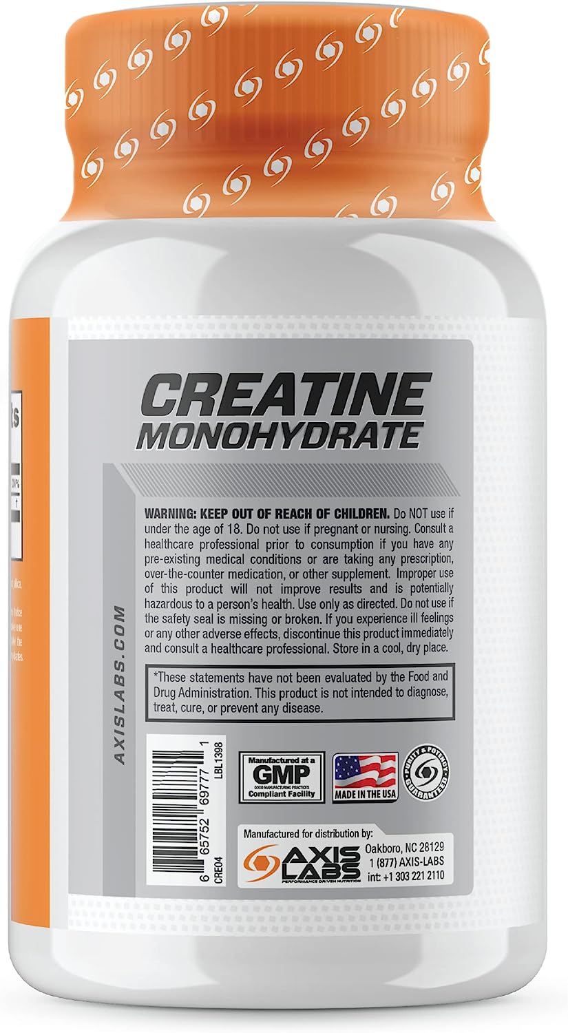 Axis Labs Micronized Creatine Monohydrate 90 Capsules - 30 Servings