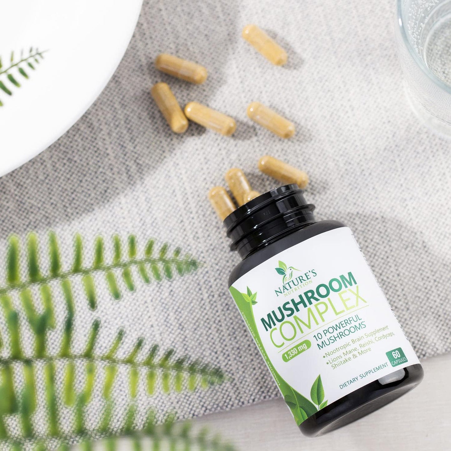 Mushroom Supplement - 10 Mushroom Complex Blend - 60 Count