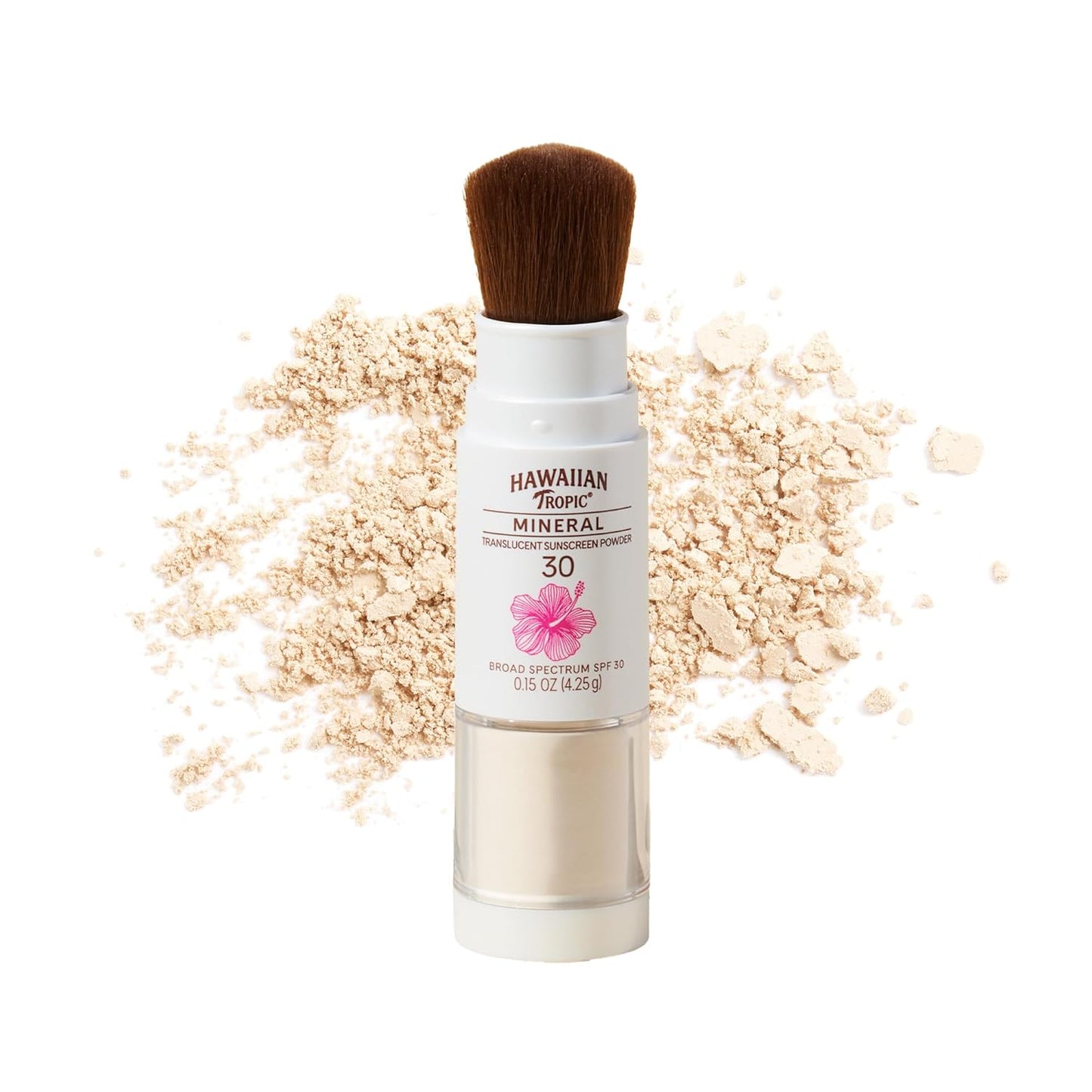 Hawaiian Tropic Mineral Powder Sunscreen Brush SPF 30 -0.15oz