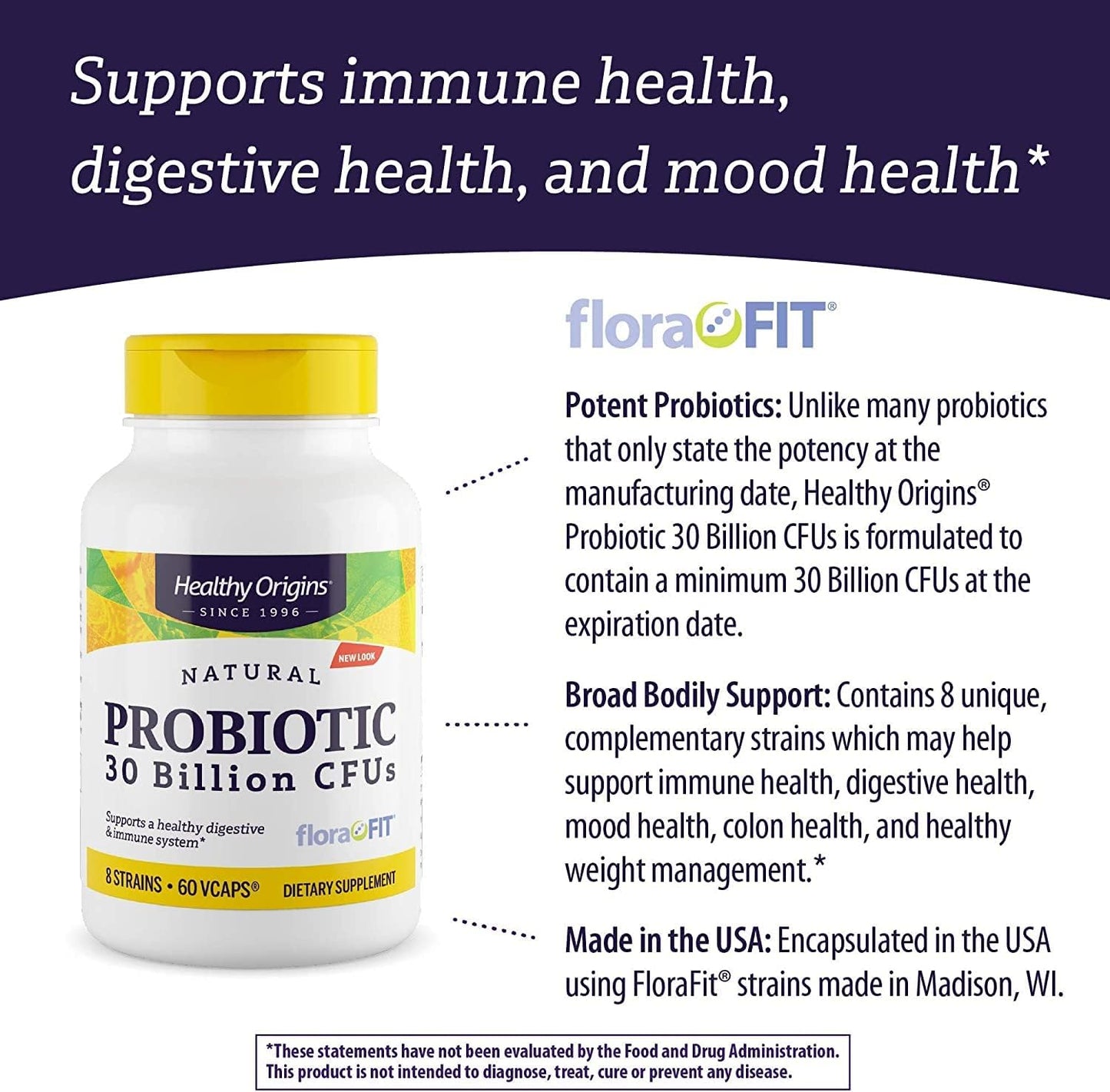 Healthy Origins Probiotic 30 Billion CFUs 60 Veggie Capsules