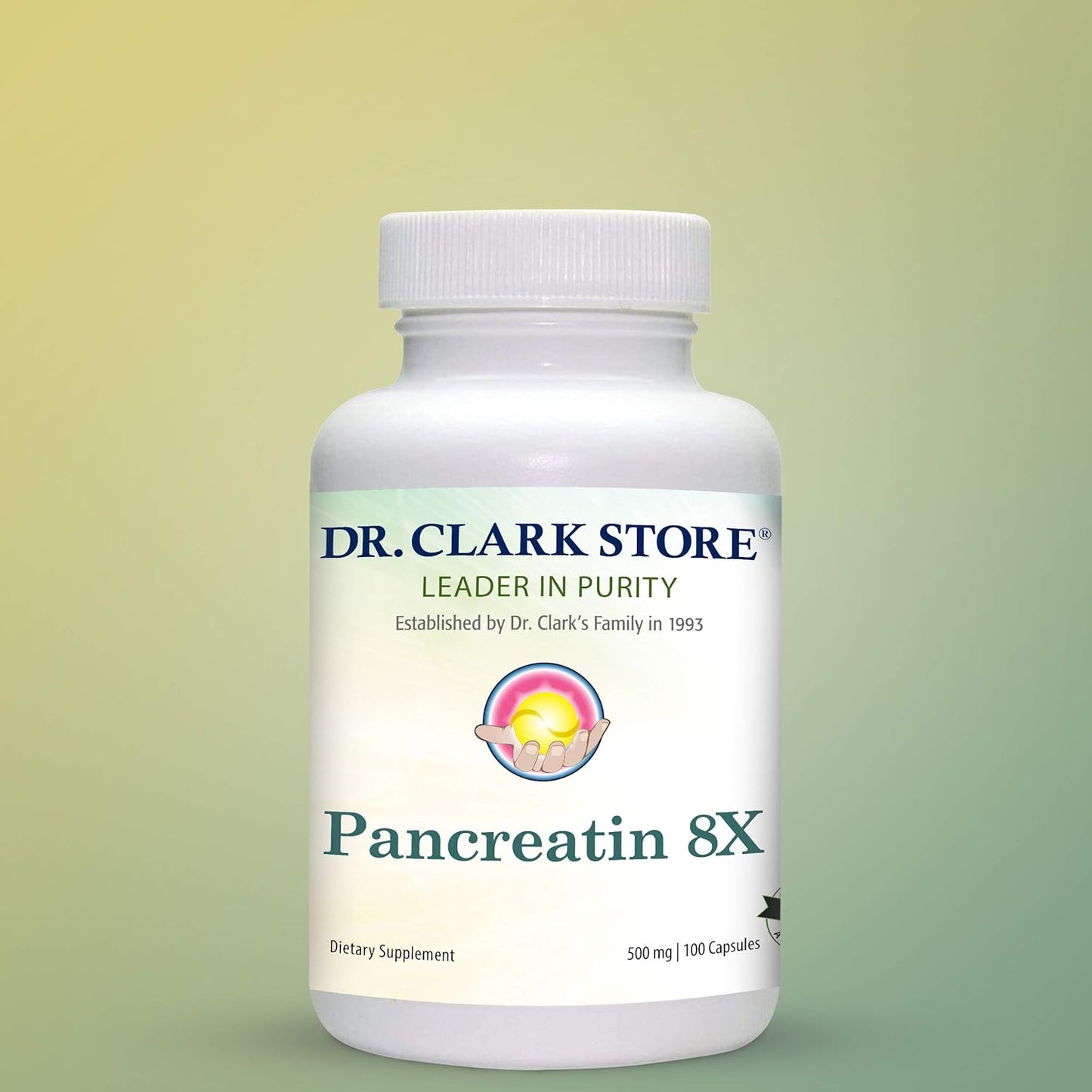 Dr. Clark Pancreatin 8X Enzyme Supplement 500mg - 100 Gelatin Capsules