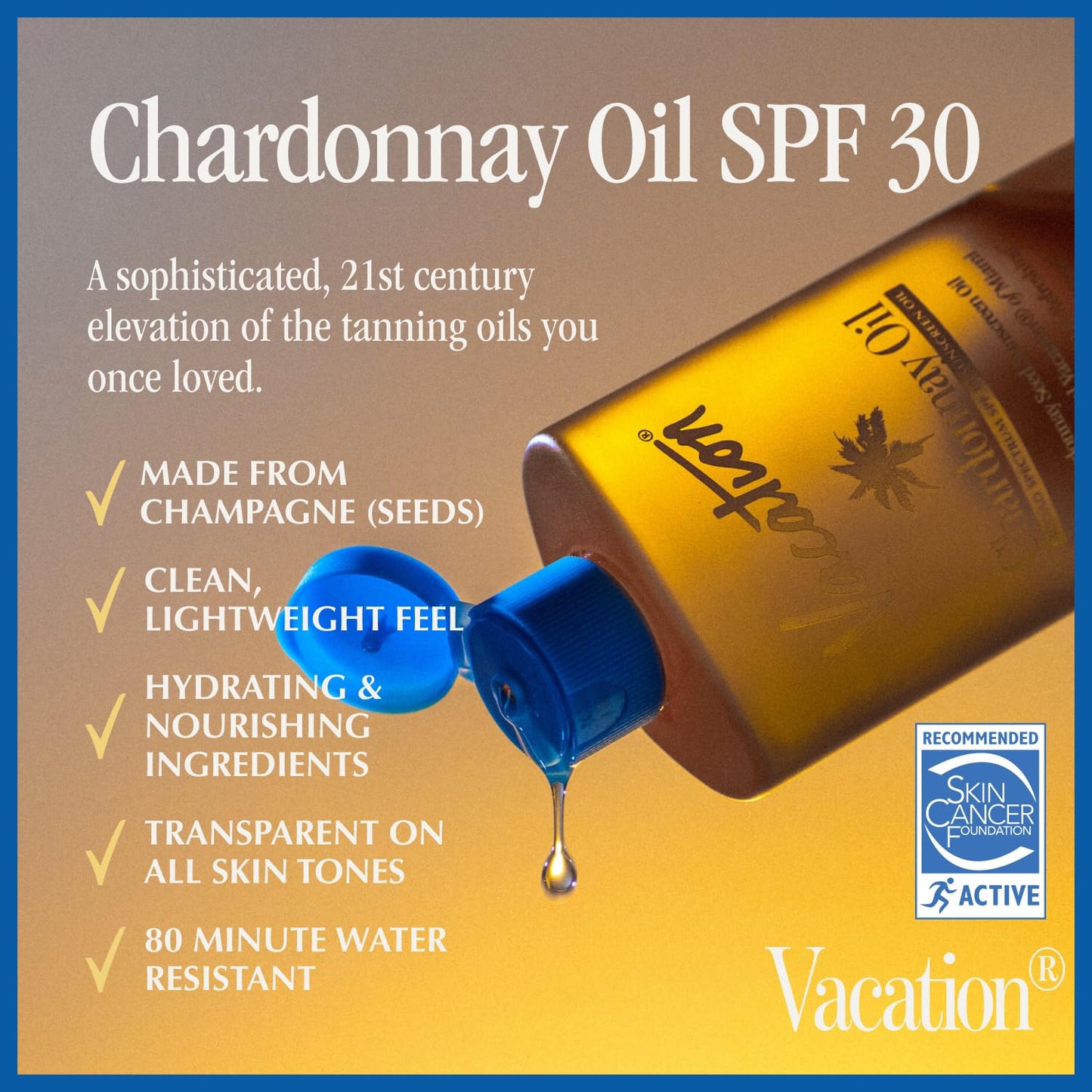 Vacation Chardonnay Oil SPF 30 & Air Freshener Bundle,3.4 Fl. Oz.
