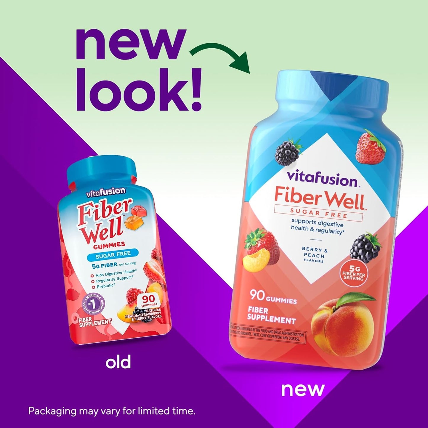 Vitafusion Fiber Well Gummy Vitamins, 90 Count