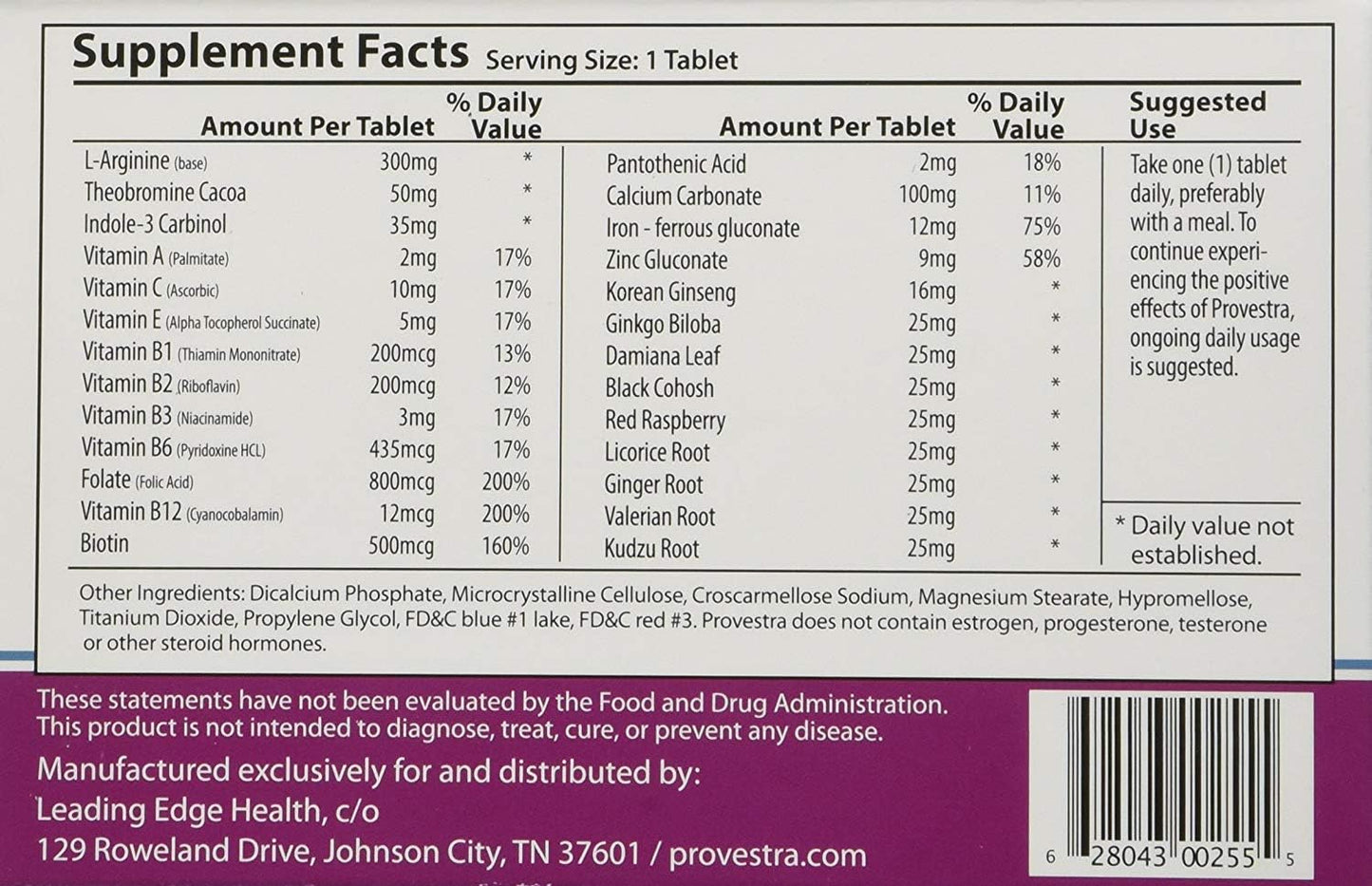 Provestra Daily Female Supplement for Increased Libido and Sex Drive, 30 Count