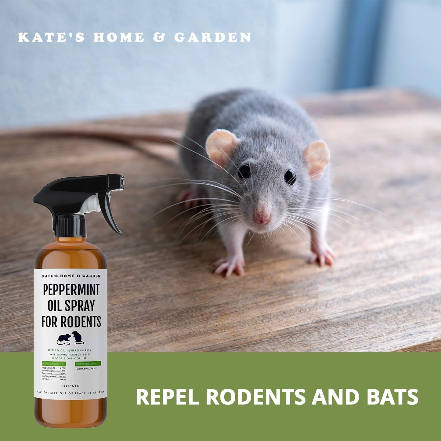 Kate Naturals Peppermint Oil Spray for Rodents - 16oz