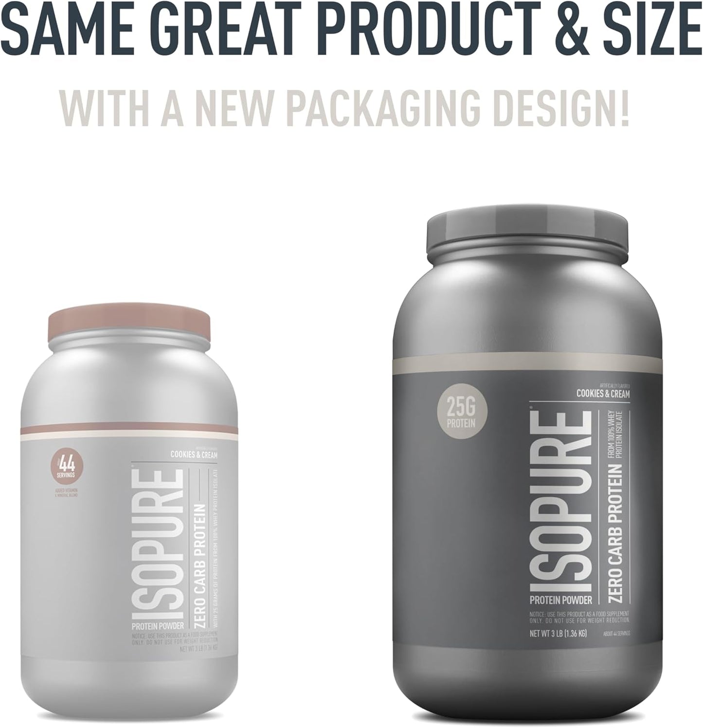 Isopure Protein Powder, Zero Carb Whey Isolate with Vitamin C & Zinc for Immune Support, 25g