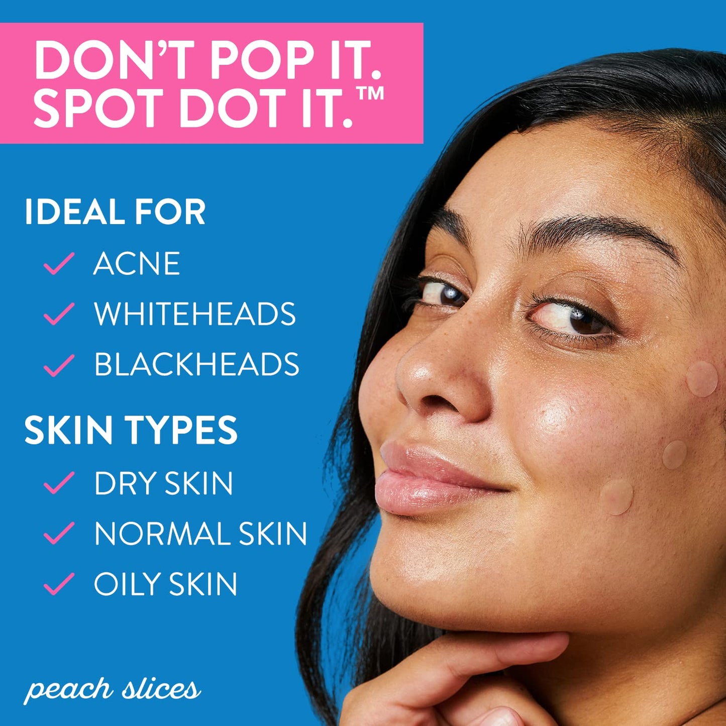 Peach Slices Acne Spot Dots Hydrocolloid Acne Patches For Zits, Blemishes 30 Count