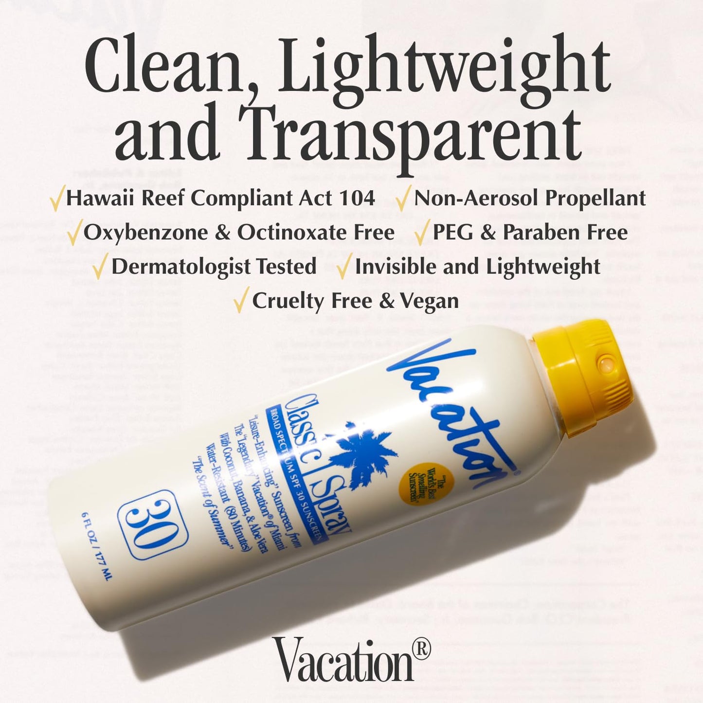 Vacation Classic Sunscreen Spray SPF 30 & Air Freshener Bundle,6 Fl. Oz.