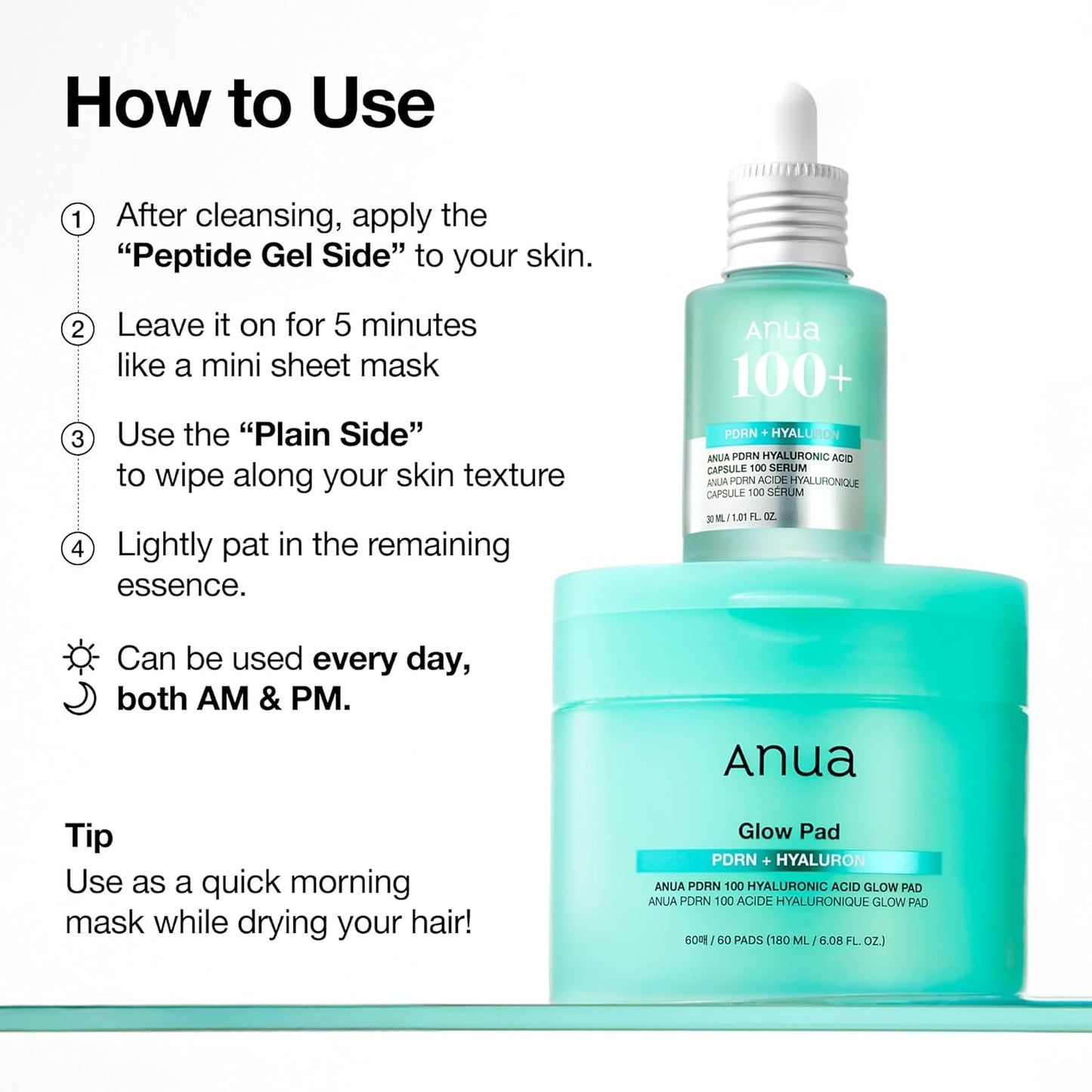 ANUA PDRN 100 Hyaluronic Acid Pad - 60 Pads