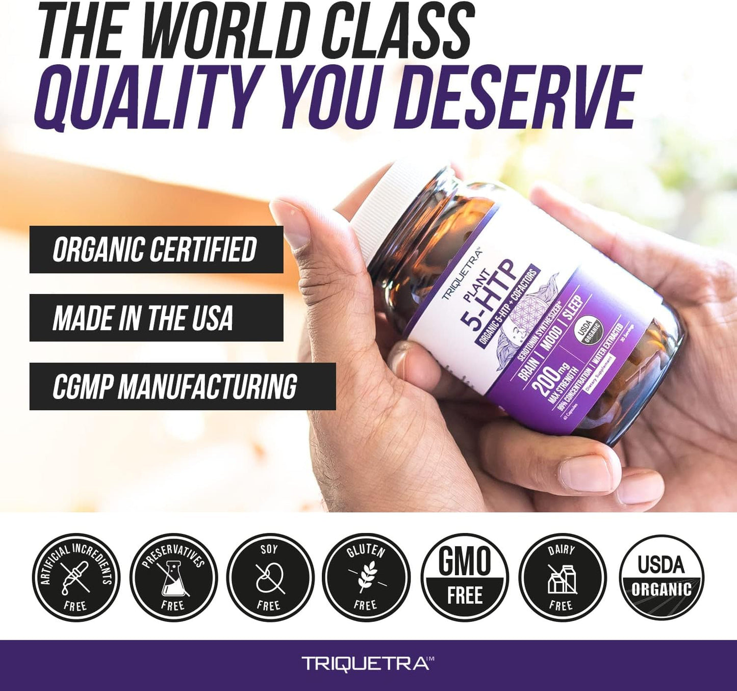 Organic 5-HTP - Concentration 60 Capsules