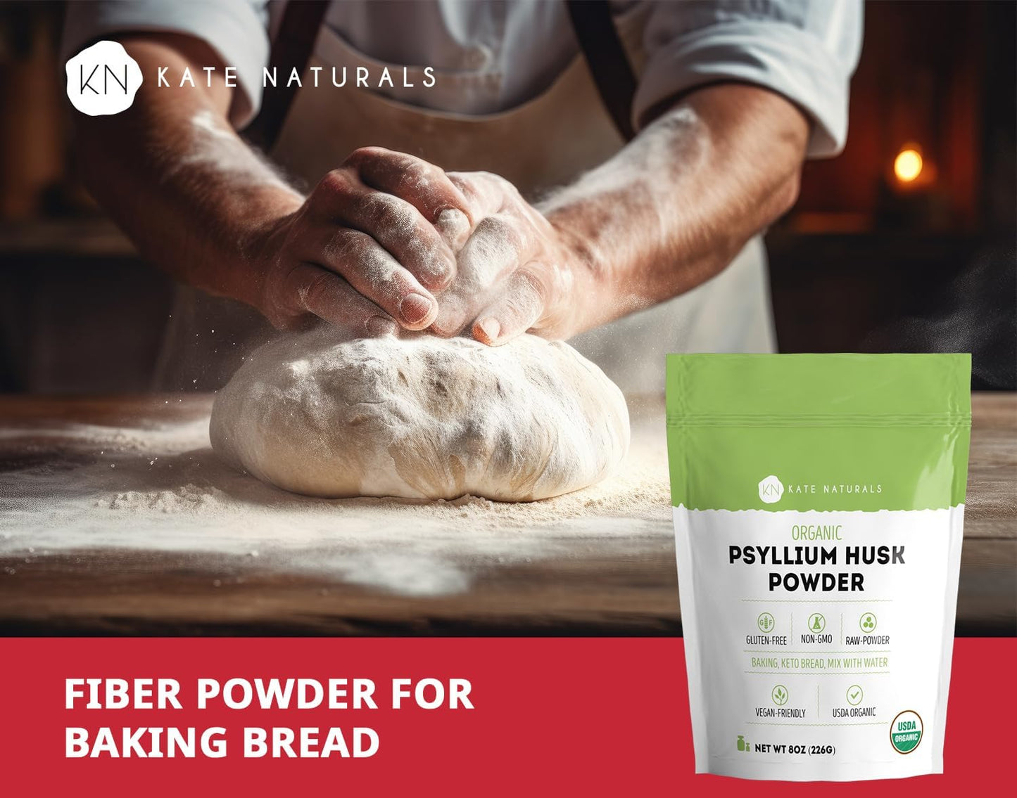 Kate Naturals Psyllium Husk Powder - 8oz