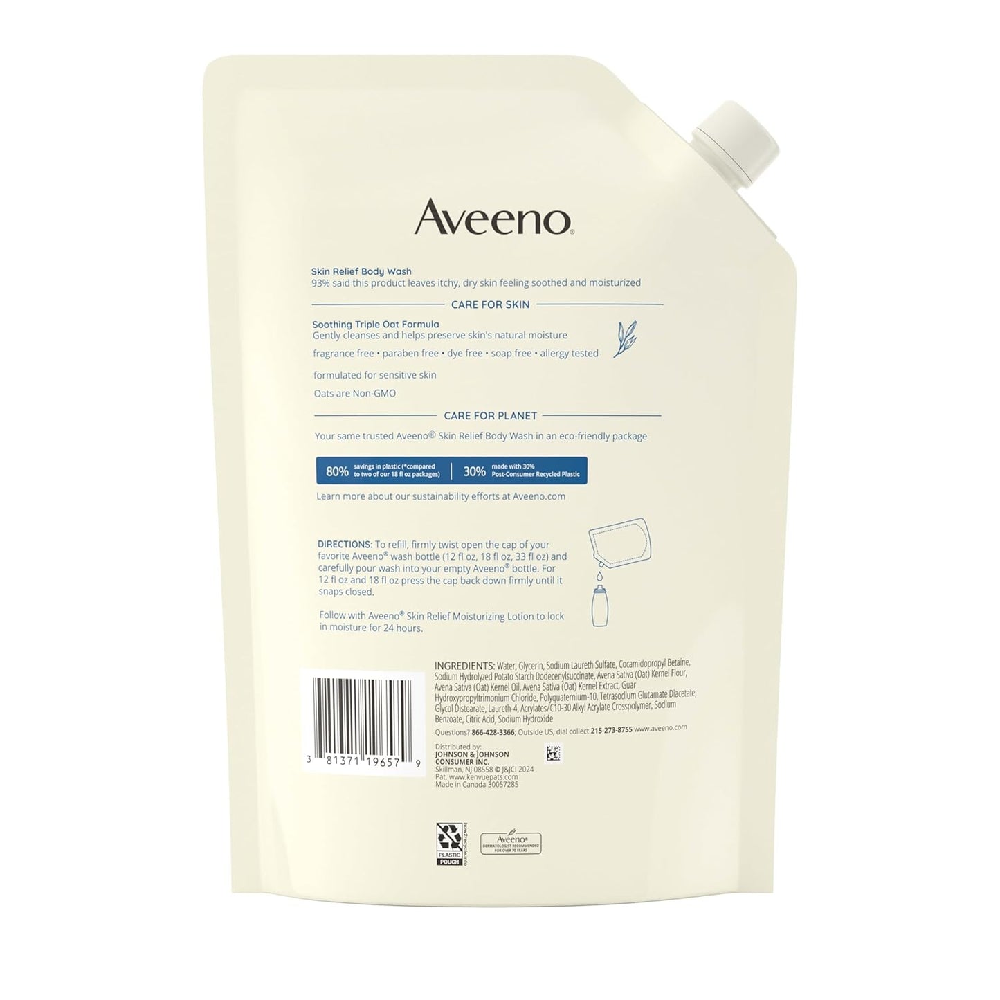 Aveeno Skin Relief Body Wash Refill - 36 fl. oz
